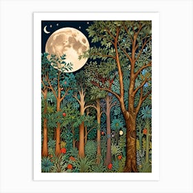 William Morris Night In The Forest 1 Art Print