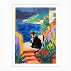 Painting Of A Cat In Dubrovnik Croatia 4 Art Print