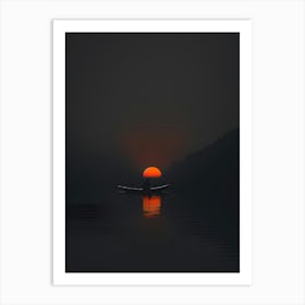 Sunset In A Canoe Art Print