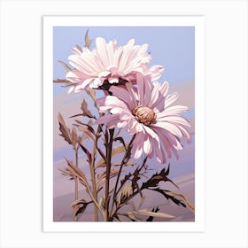 Floral Illustration Asters 2 Art Print