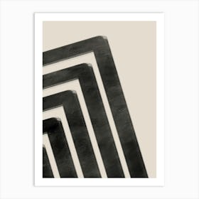Abstract Minimalist Art in Black and Beige Art Print
