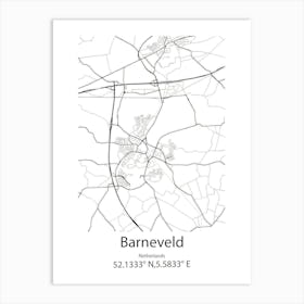 Barneveld,Netherlands Minimalist Map Art Print