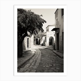 Rhodes, Greece, Mediterranean Black And White Photography Analogue 3 Art Print