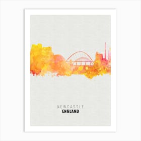 Newcastle England City watercolor Art Print