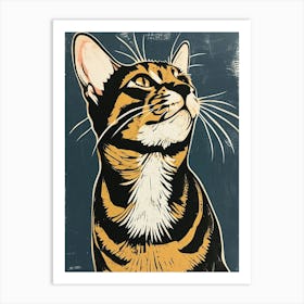 Bengal Linocut Blockprint 2 Art Print