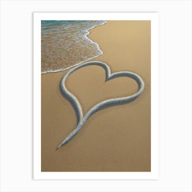 Heart On The Beach Art Print