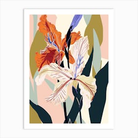 Colourful Flower Illustration Gladiolus 1 Art Print