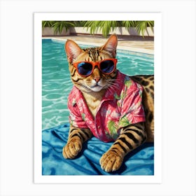 Hawaiian Cat Art Print