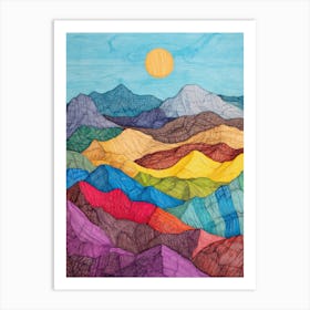 Colorful Mountain Landscape 9 Art Print