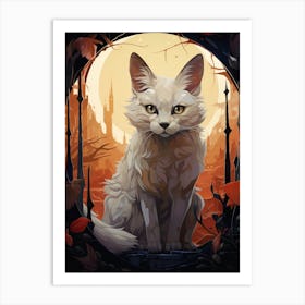 Kit Fox Moon Illustration 3 Art Print