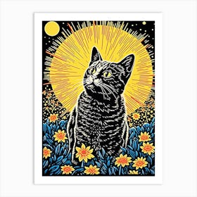 Galactic Clawstronauts, Psychedelic Cats series Art Print