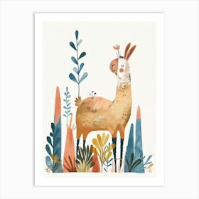 Charming Nursery Kids Animals Llama 1 Art Print