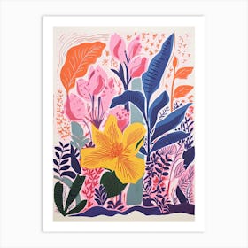 Colourful Botanical Risograph Style 10 Art Print