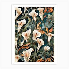 Default Stylized Colorful Design Of Arum Lilies In Art Nouveau 0 (1) Art Print