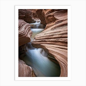 Natures Artistry Captured In An Erosion Study Highlighting The Seamless Flow Of A River Carving Th Art Print