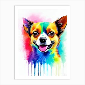 Chihuahua Rainbow Oil Painting Dog Art Print