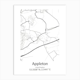 Appleton,United Kingdom Minimalist Map Póster