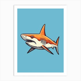 A Blacktip Shark In A Vintage Cartoon Style 2 Art Print