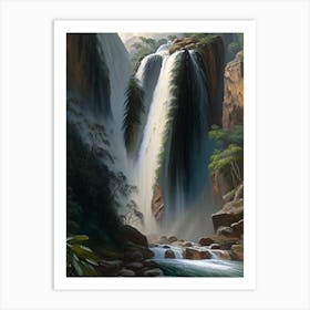 Yumbilla Falls, Peru Peaceful Oil Art  (1) Art Print