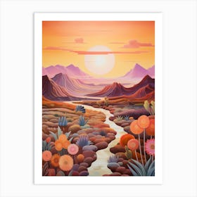 Cactus And Desert Painting 7 Art Print