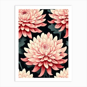 Pink Chrysanthemums Art Print