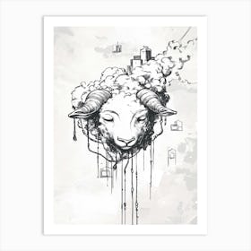 Sheep In The Clouds Art Print