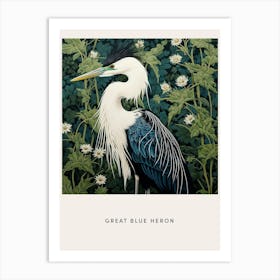 Ohara Koson Inspired Bird Painting Great Blue Heron 3 Poster Art Print