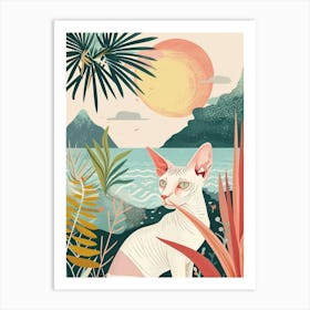 Sphynx Cat Storybook Illustration 2 Art Print