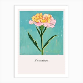 Carnation 4 Square Flower Illustration Poster Art Print