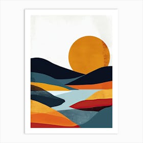 Sunset In The Mountains, Scandinavian Simplicity 2 Art Print