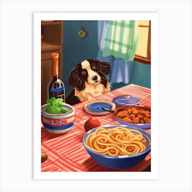 Dog And Pasta 8 Art Print
