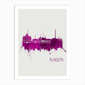 Plymouth England City Purple Art Print