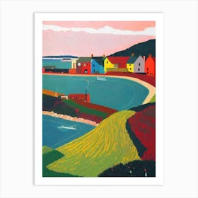 Cemaes Bay, Anglesey, Wales Hockney Style Art Print