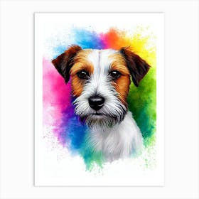 Parson Russell Terrier Rainbow Oil Painting Dog Art Print