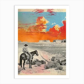 Big Sky Country Cowboy Collage 8 Art Print