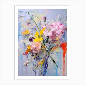 Abstract Flower Painting Lilac 3 Art Print