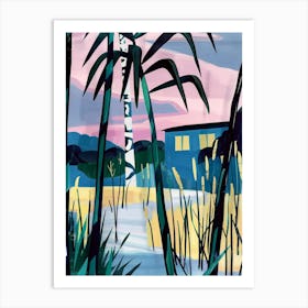 Palm Trees At Dusk Art Print