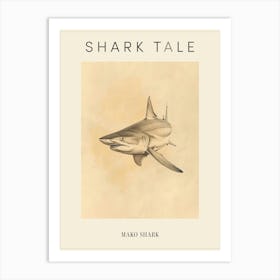 Mako Shark Vintage Illustration 2 Poster Art Print