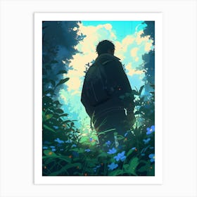 Boy In The Forest Art Print