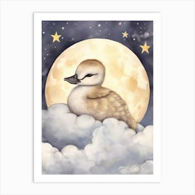 Sleeping Baby Goose Art Print