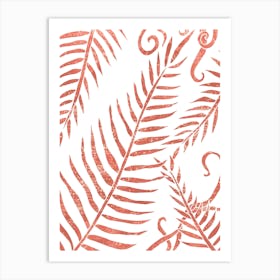 Terracotta Leaves 02 Line Art Print