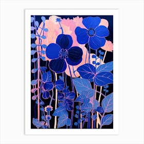 Blue Flower Illustration Coral Bells Art Print