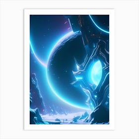 White Dwarf Neon Nights Space Art Print