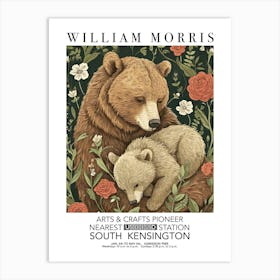 William Morris Print Mamma Bear Roses Valentines Mothers Day Gift Botanical Art Print