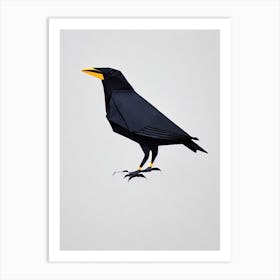 Raven Origami Bird Art Print