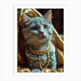 Cat In Gold Art Print