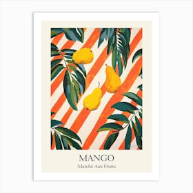 Marche Aux Fruits Mango Fruit Summer Illustration 2 Art Print
