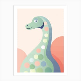 Colourful Dinosaur Brachiosaurus 3 Art Print