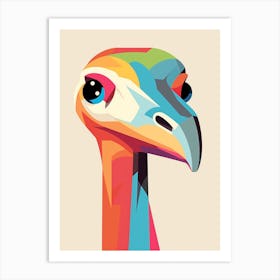 Colourful Dinosaur Ornithomimus 2 Art Print