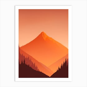 Misty Mountains Vertical Composition In Orange Tone 304 Art Print